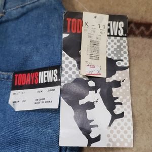 Vintage Today's News Stretch Jeans Mens Size 31x30